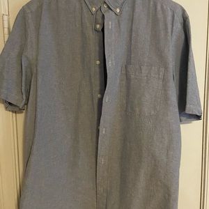Blue Button Up Short Sleeve Shirt